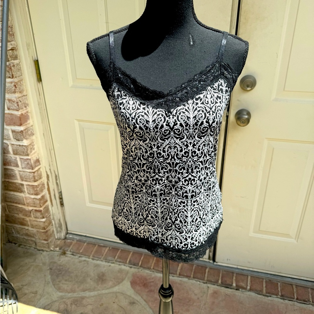 White House Black Market, Black & White, Camisole, Size Medium